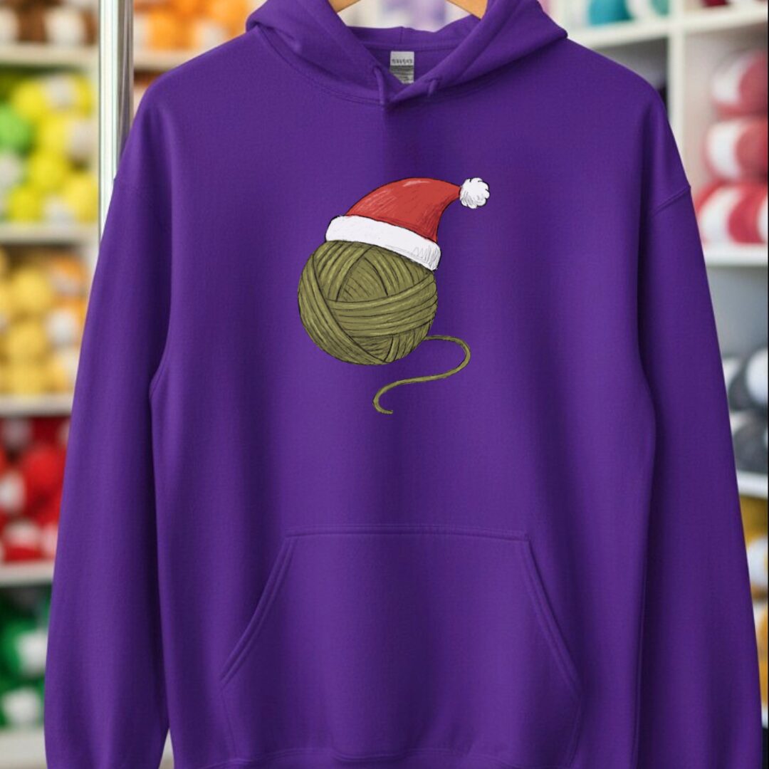 Festive Yarn Hoodie Purple t-shirt