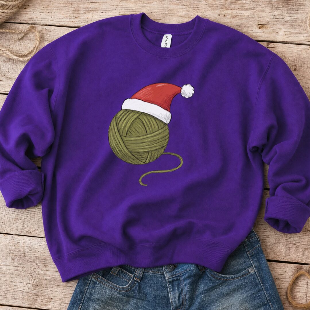 Festive Yarn Sweatshirt Purple t-shirt