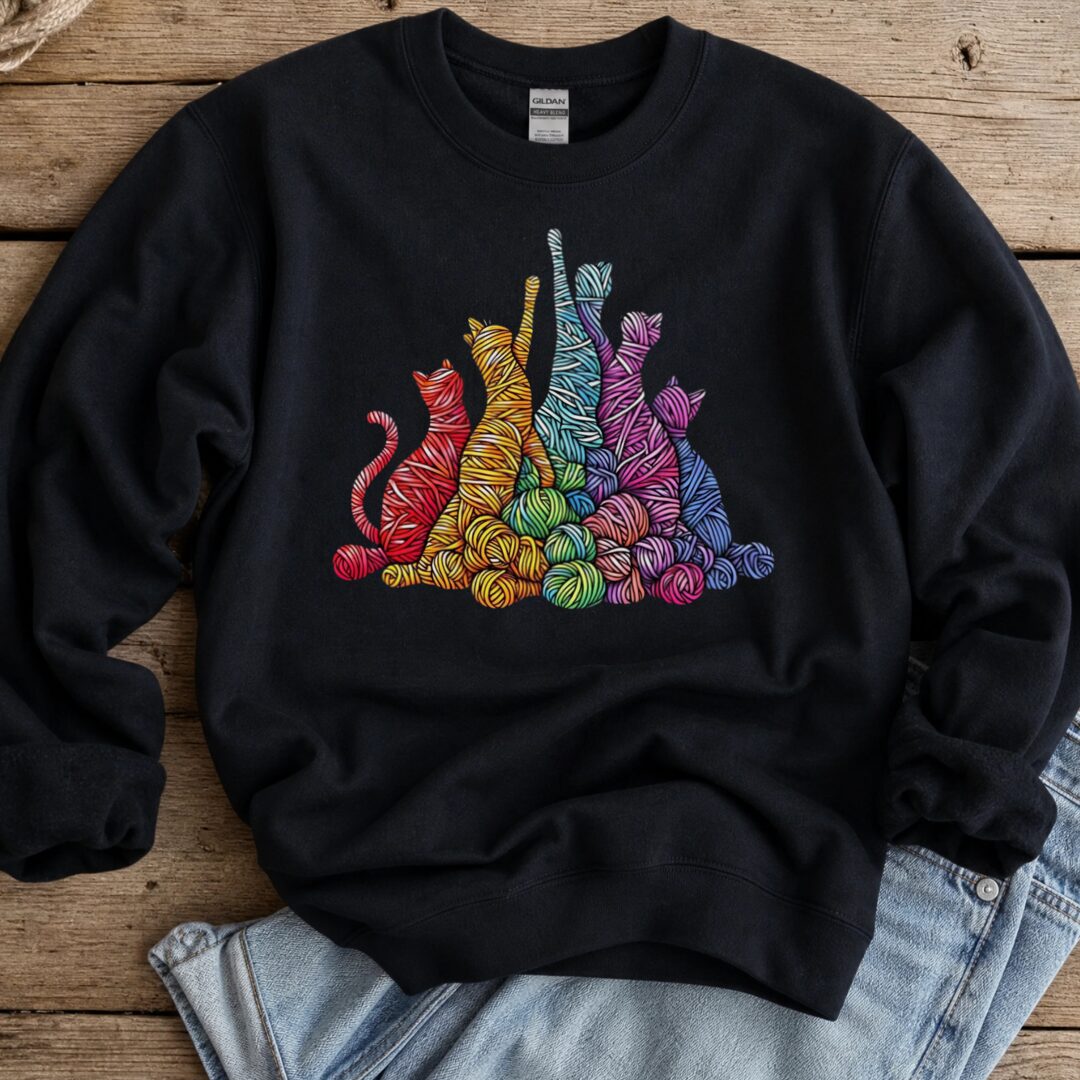 Fiber Felines Sweatshirt Black t-shirt