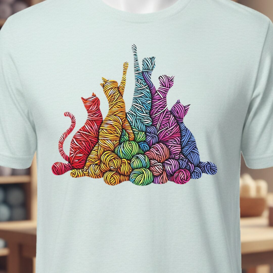 Fiber Felines T-Shirt Ice Blue t-shirt