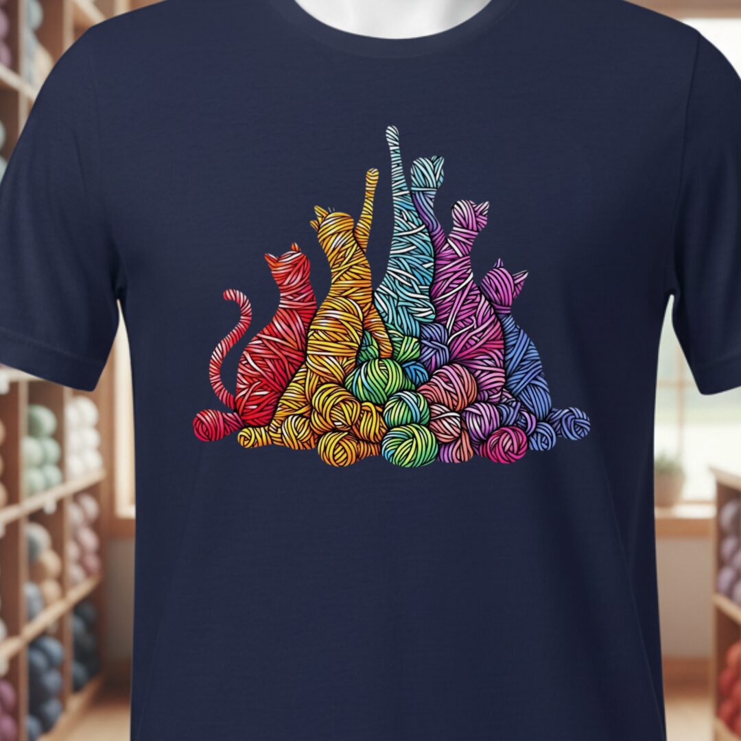 Fiber Felines T-Shirt Navy t-shirt