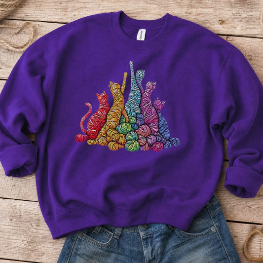 Fiber Felines Sweatshirt Purple t-shirt