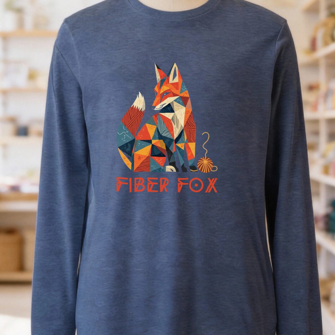 Fiber Fox Long Sleeve Tee Navy t-shirt