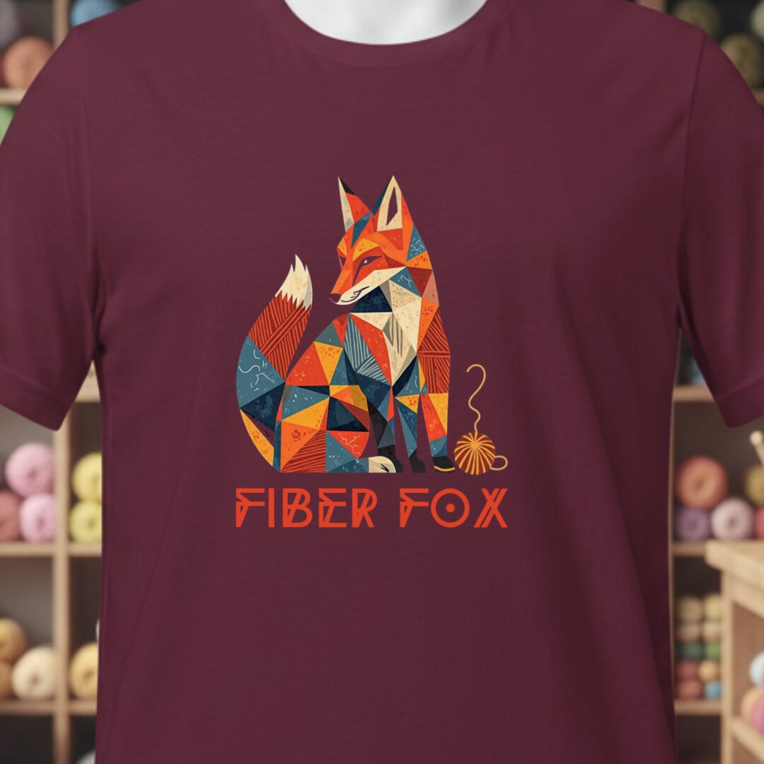 Fiber Fox T-Shirt Maroon t-shirt
