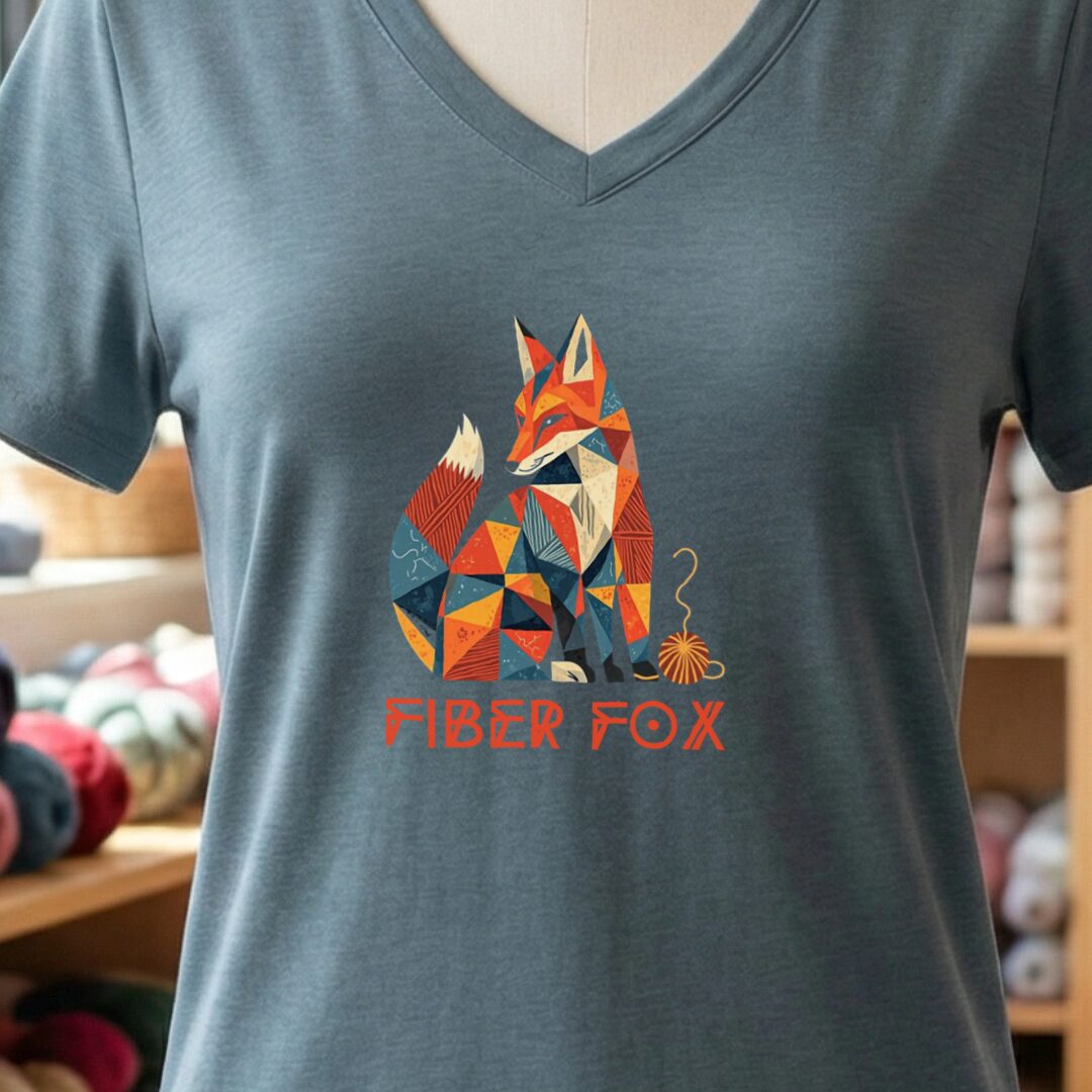 Fiber Fox V-Neck T-Shirt Slate t-shirt