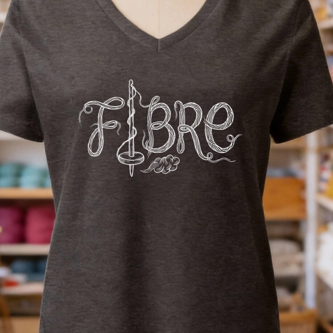 Fibre Text V-Neck T-Shirt Dark Grey t-shirt