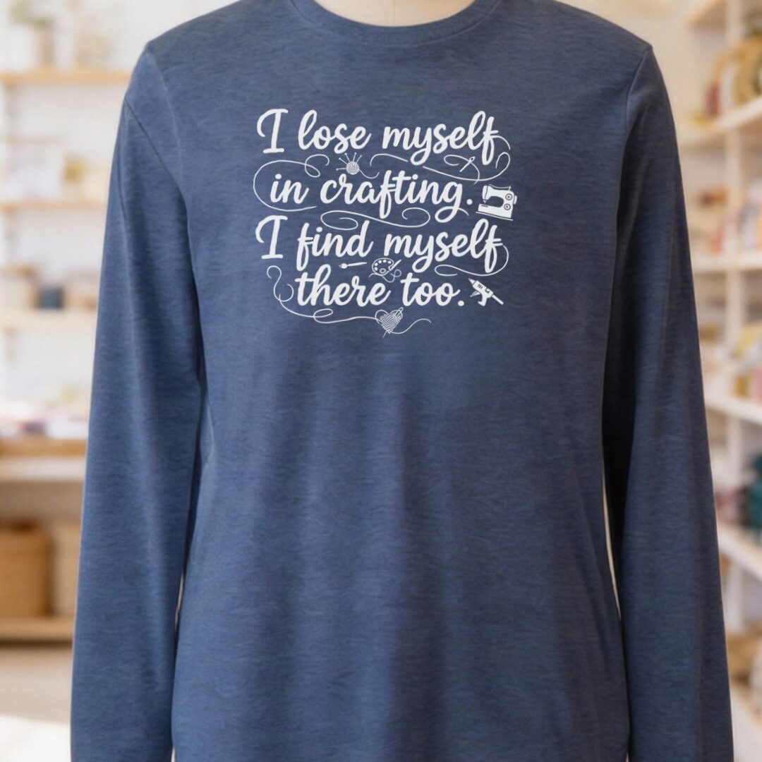 Find Myself Long Sleeve Tee Navy t-shirt