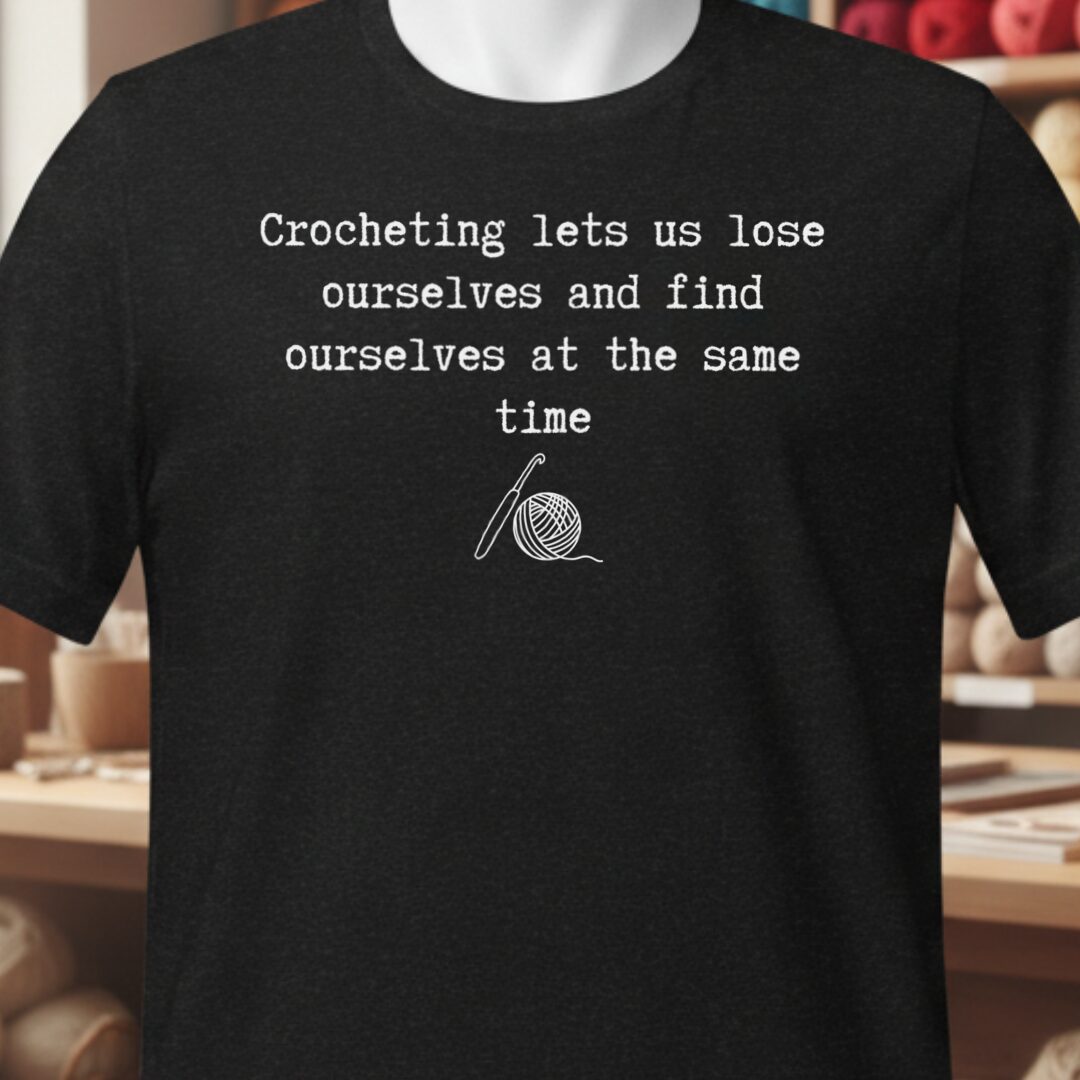 Find Ourselves Crochet T-Shirt Black t-shirt
