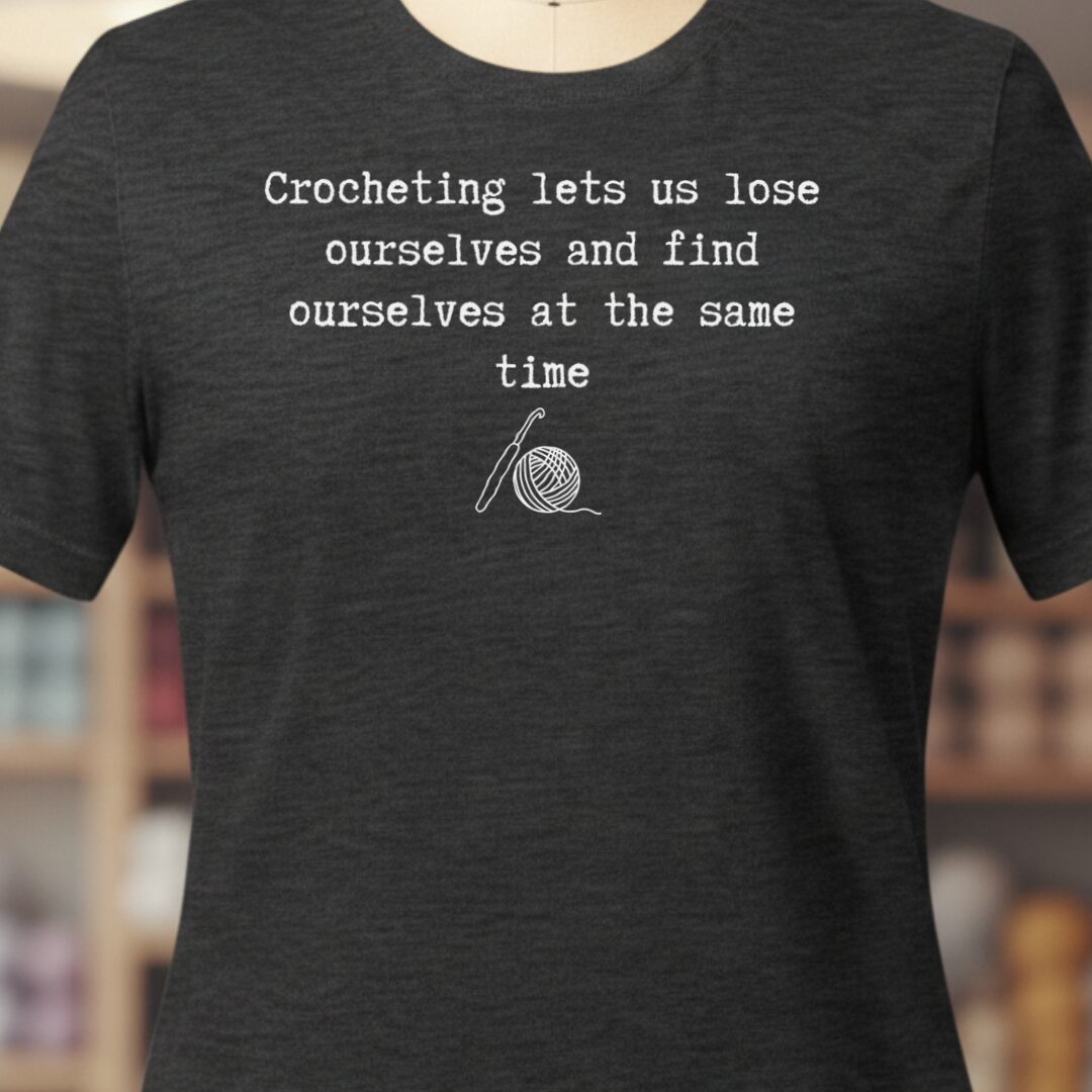 Find Ourselves Crochet T-Shirt Dark Grey t-shirt