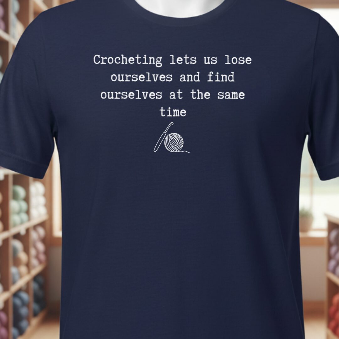 Find Ourselves Crochet T-Shirt Navy t-shirt