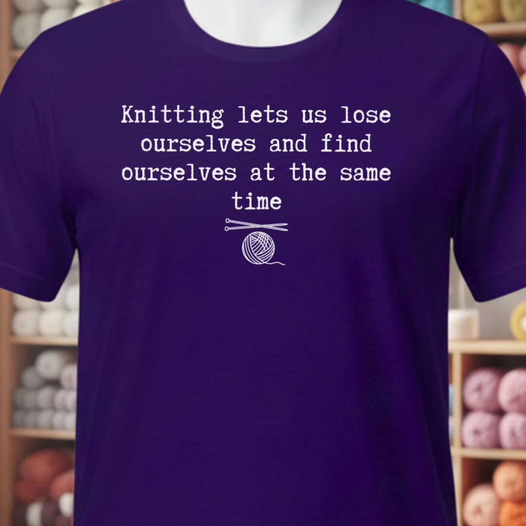 Find Ourselves Knitting T-Shirt Purple t-shirt