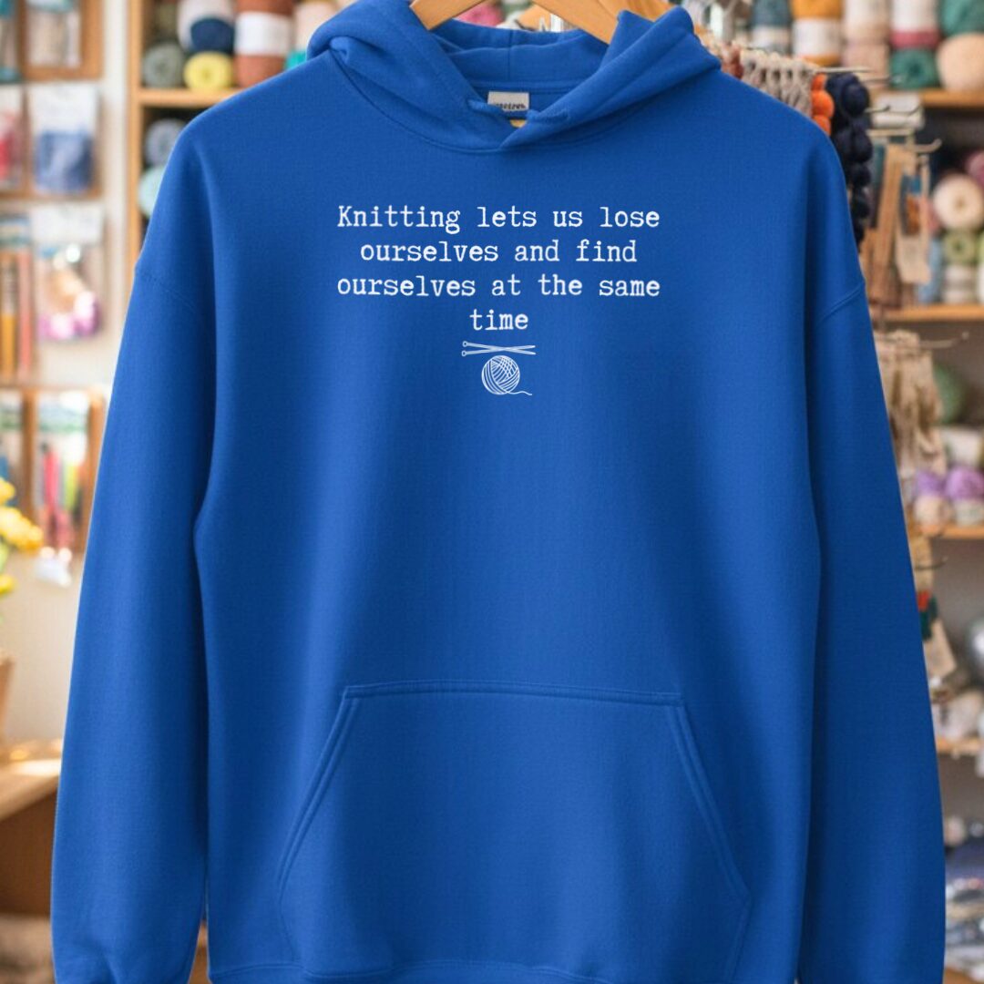 Find Ourselves Knitting Hoodie Royal t-shirt