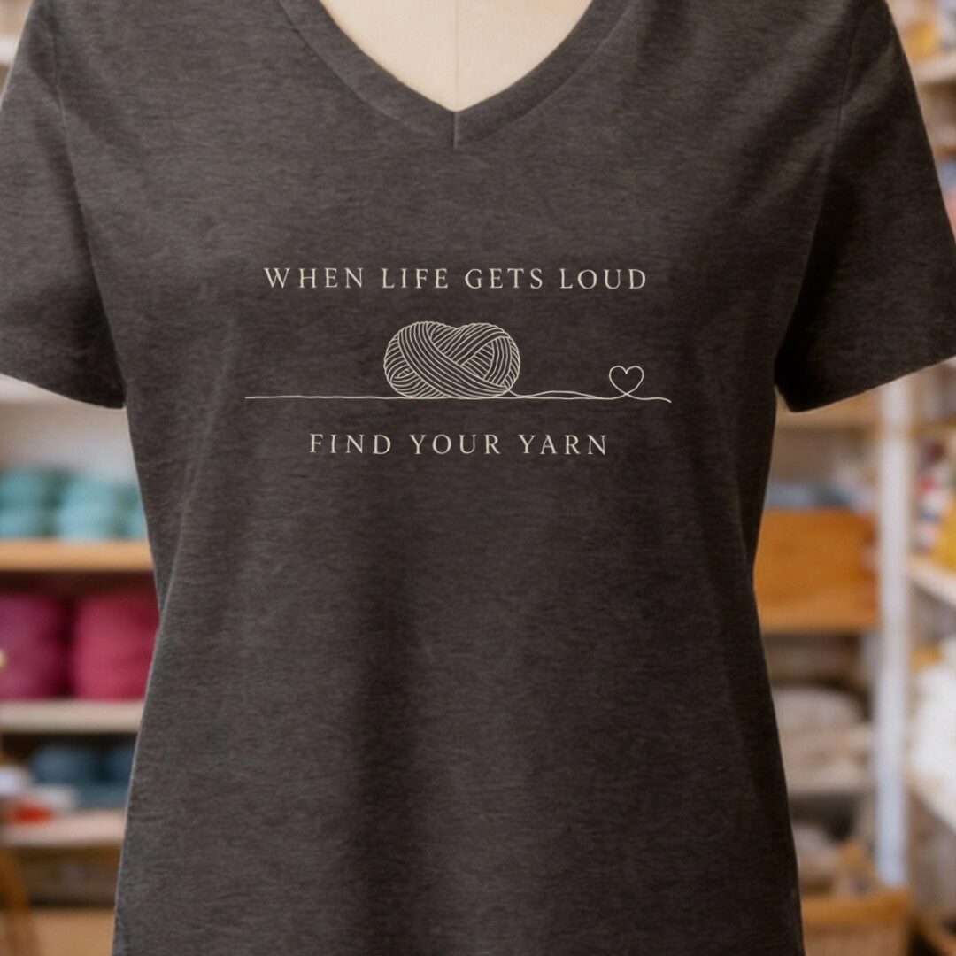 Find Your Yarn Dark Grey V Neck.jpg