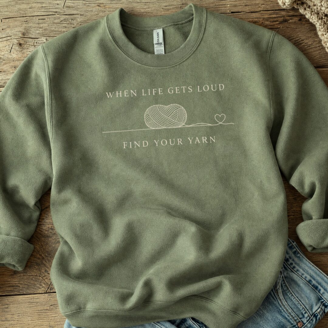 Find Your Yarn Military Green Sweatshirt.jpg