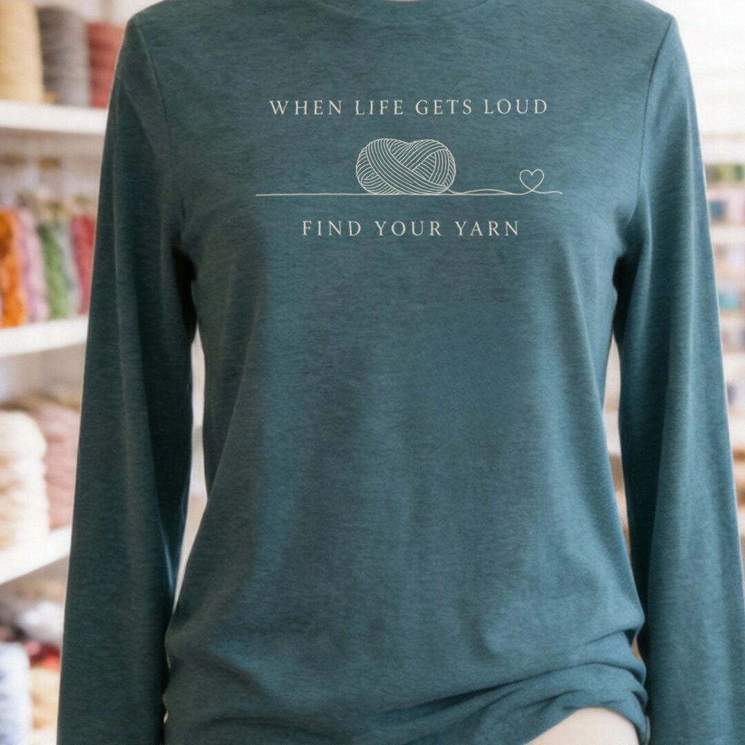 Find Your Yarn Teal Blue Long Sleeve Tee.jpg