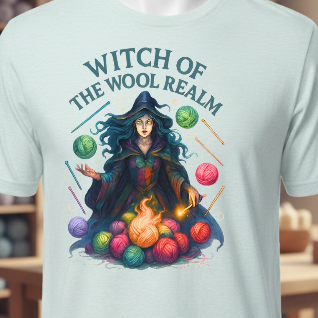 Fire Witch of the Wool Realm T-Shirt Ice Blue t-shirt