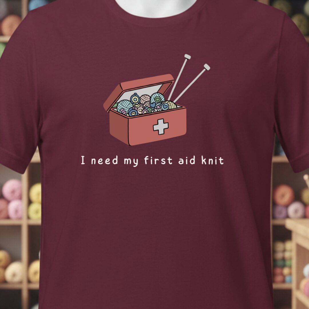 First Aid Knit T-Shirt Maroon t-shirt