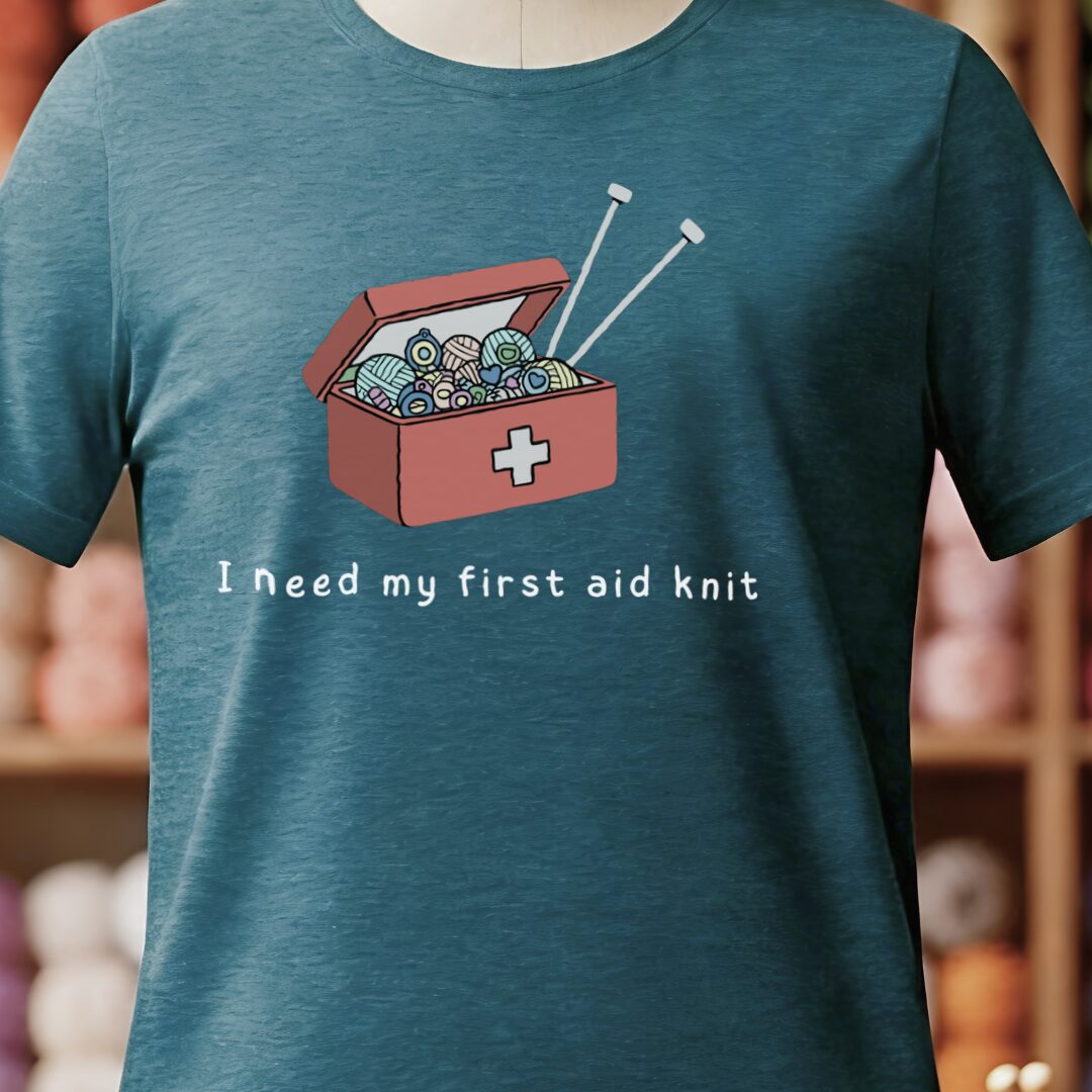 First Aid Knit T-Shirt Teal Blue t-shirt