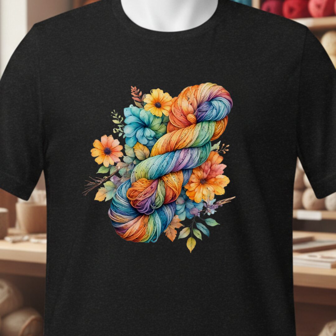 Floral Skein T-Shirt Black t-shirt