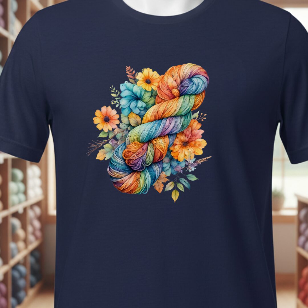 Floral Skein T-Shirt Navy t-shirt