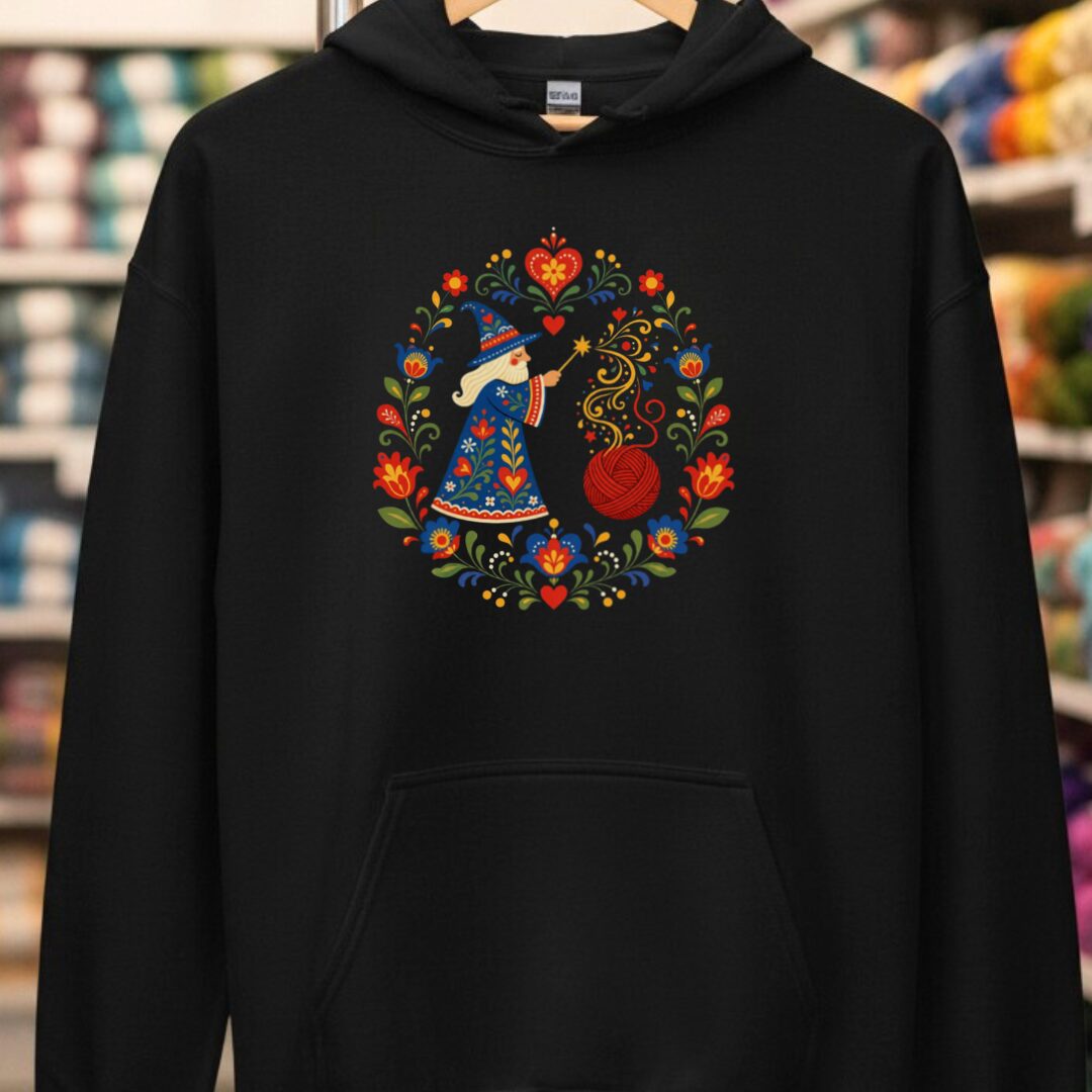 Floral Yarn Wizard Hoodie Black t-shirt