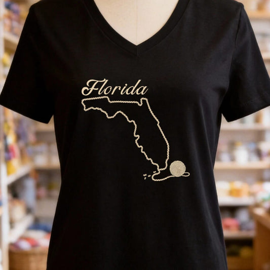 Florida V-Neck T-Shirt Black t-shirt