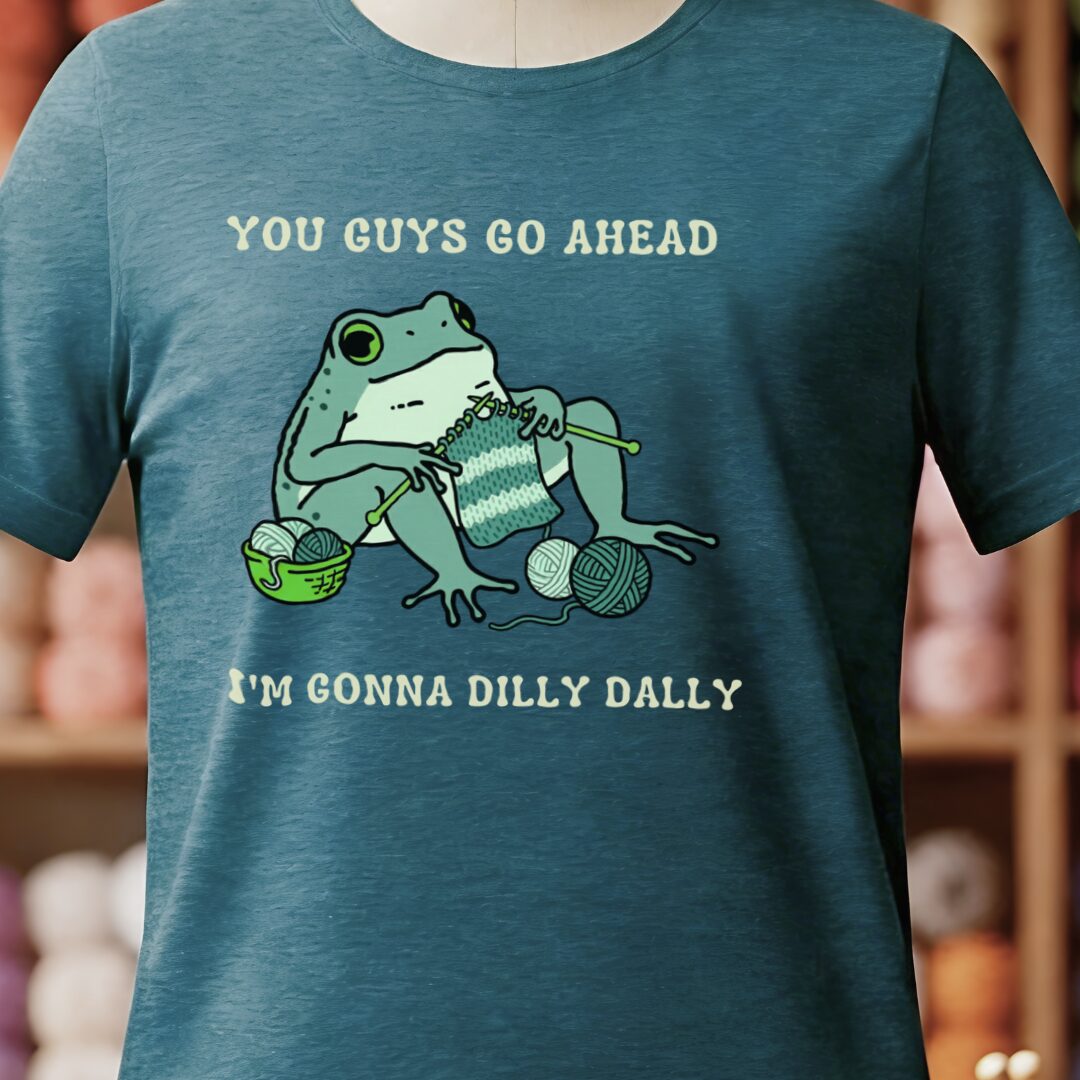 Frog Dilly Dallying T-Shirt Teal Blue t-shirt