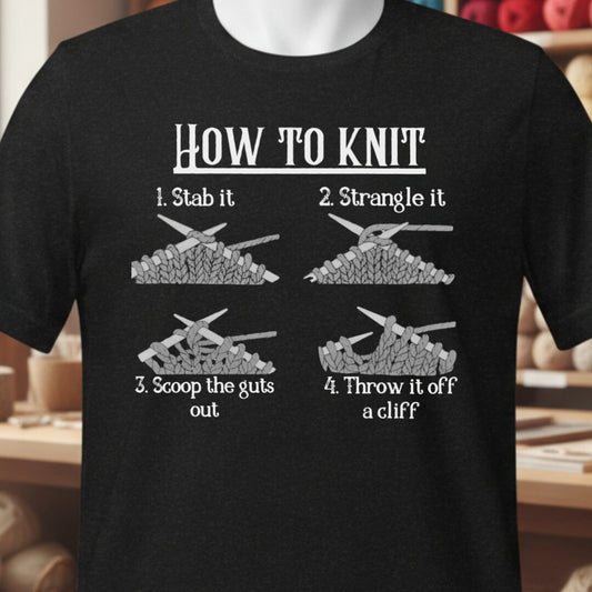 Funny How to Knit T-Shirt Black t-shirt