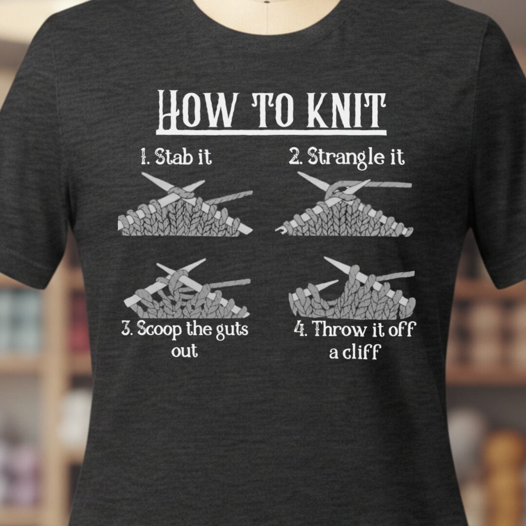 Funny How to Knit T-Shirt Dark Grey t-shirt