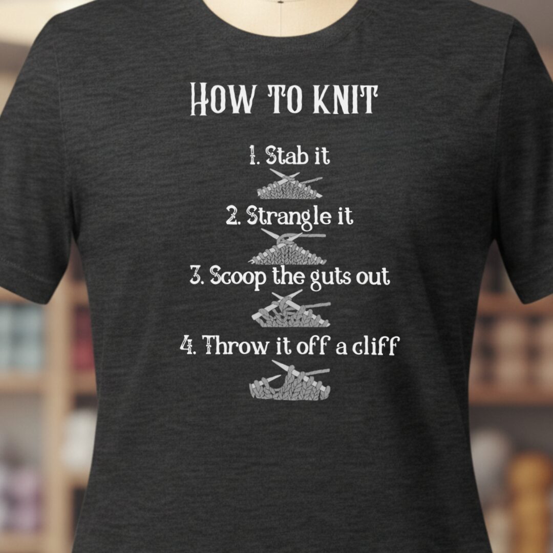 Funny How to Knit List T-Shirt Dark Grey t-shirt
