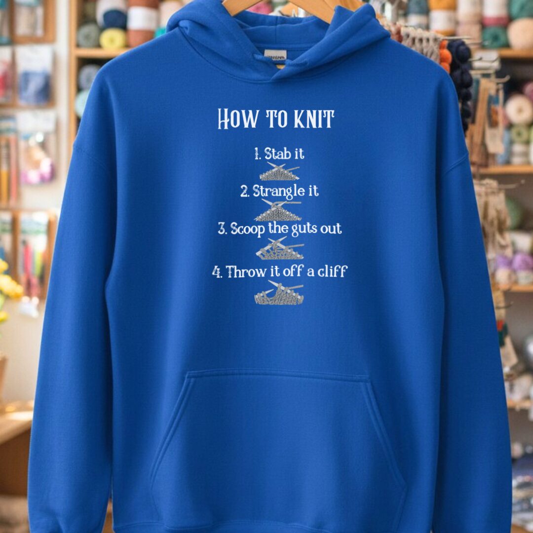 Funny How to Knit List Hoodie Royal t-shirt