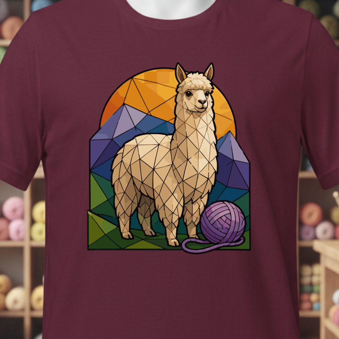 GeoAlpaca T-Shirt Maroon t-shirt