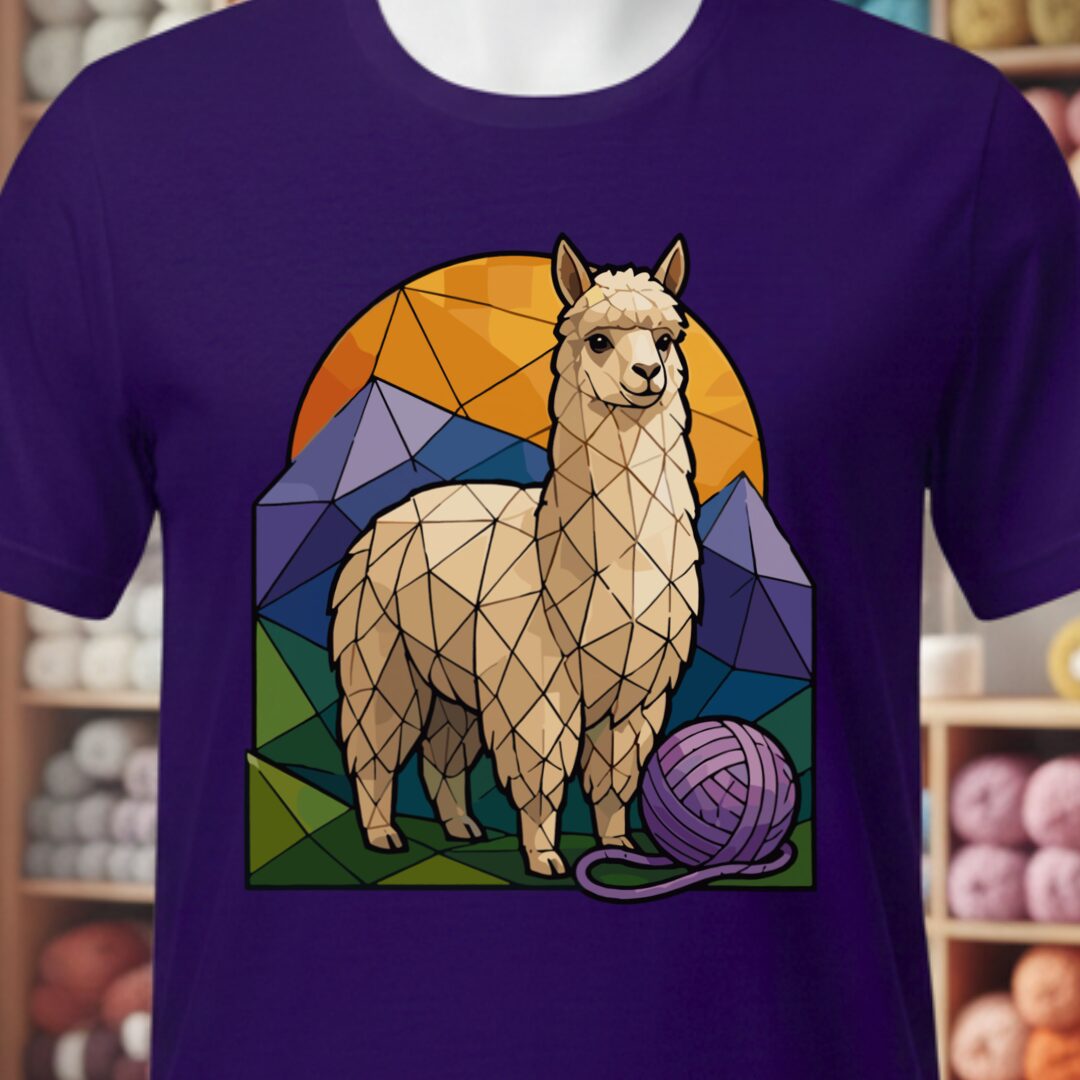 GeoAlpaca T-Shirt Purple t-shirt