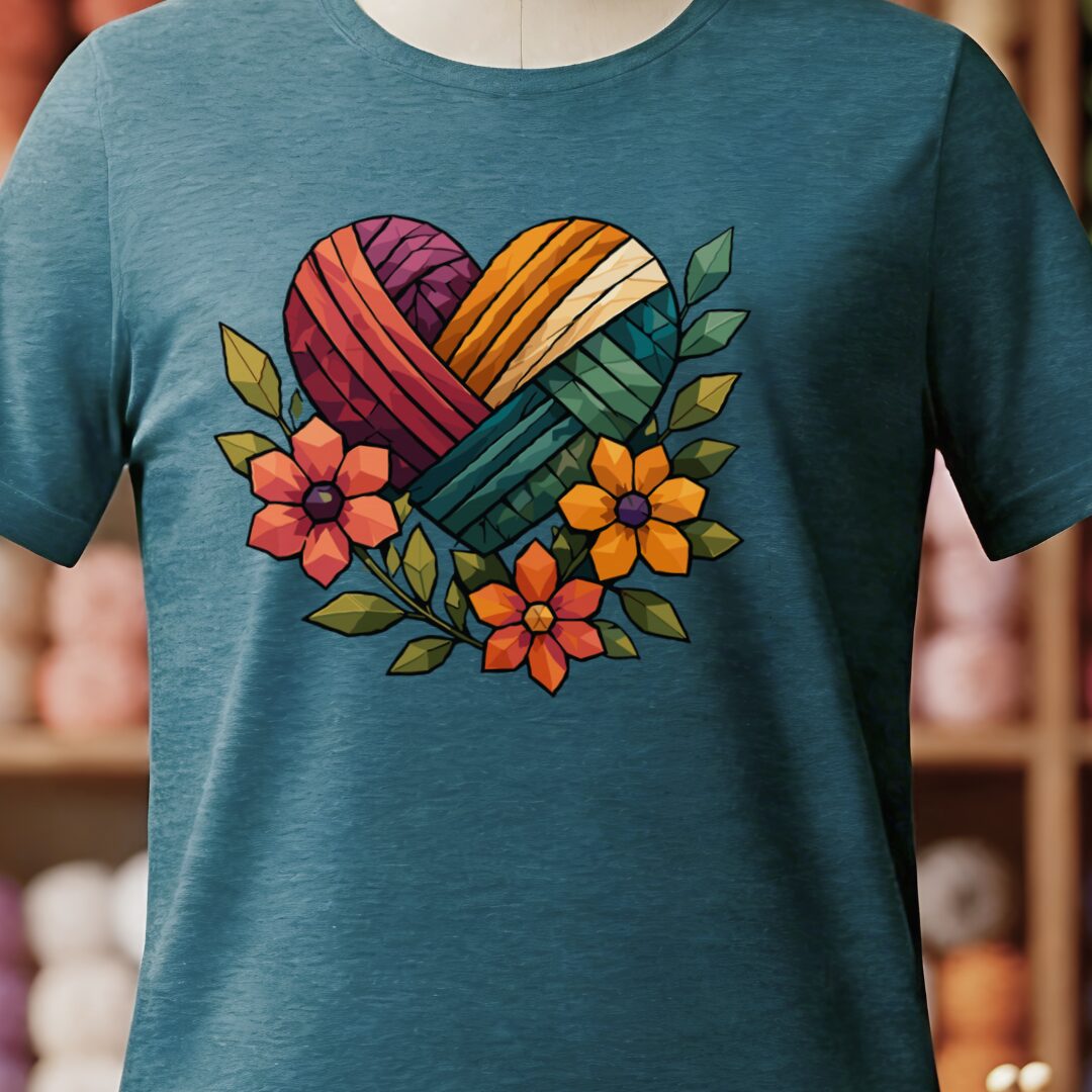 GeoHeart T-Shirt Teal Blue t-shirt