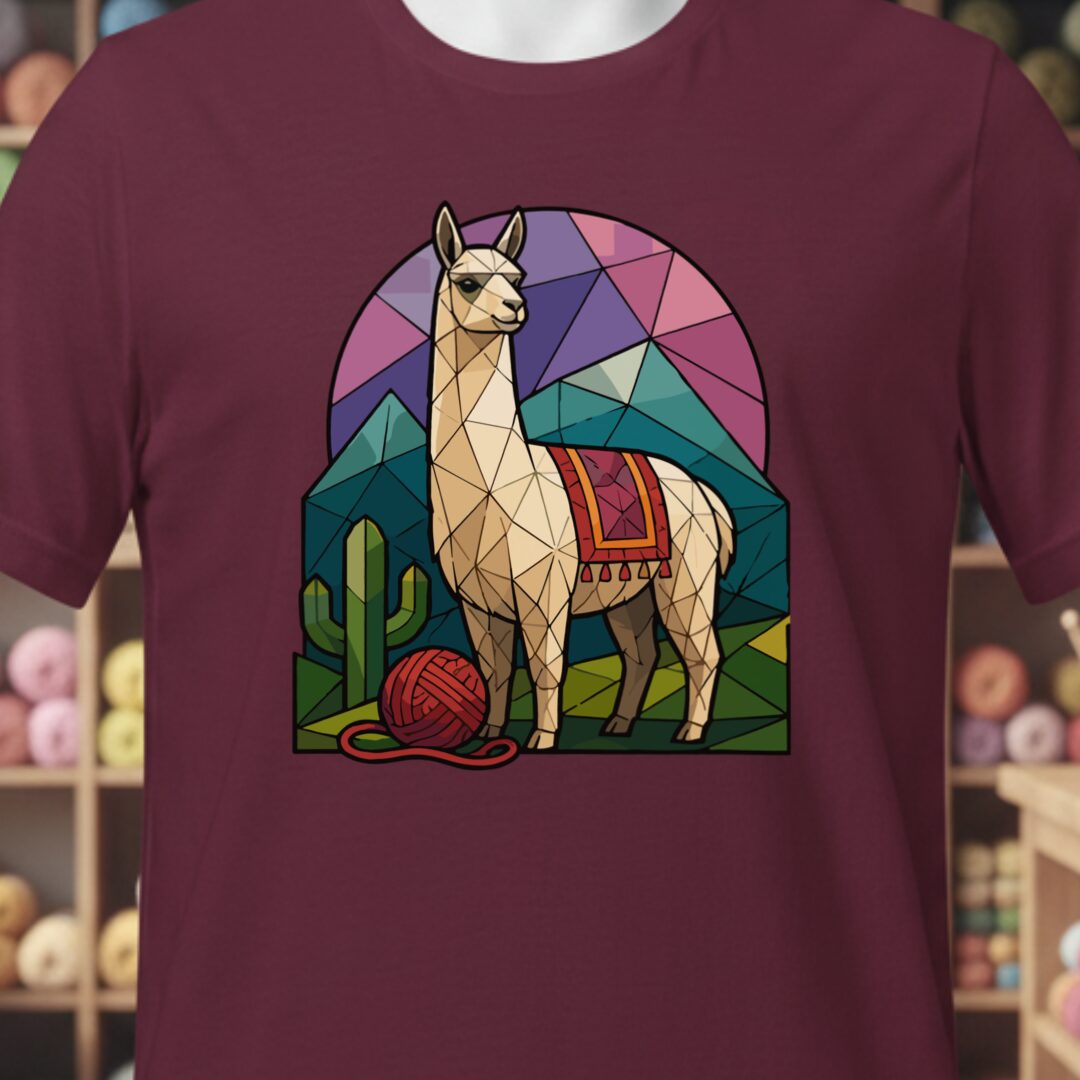 GeoLlama T-Shirt Maroon t-shirt