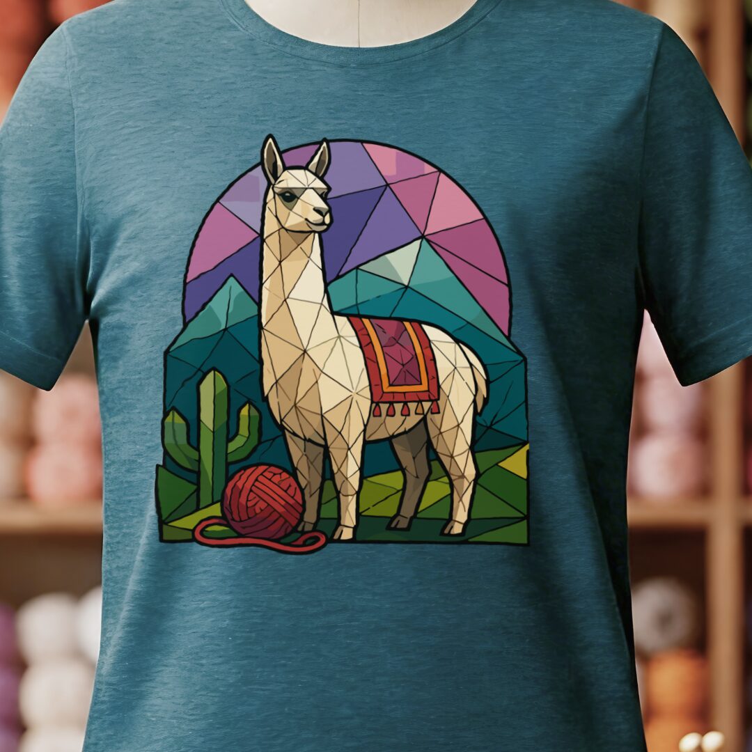 GeoLlama T-Shirt Teal Blue t-shirt