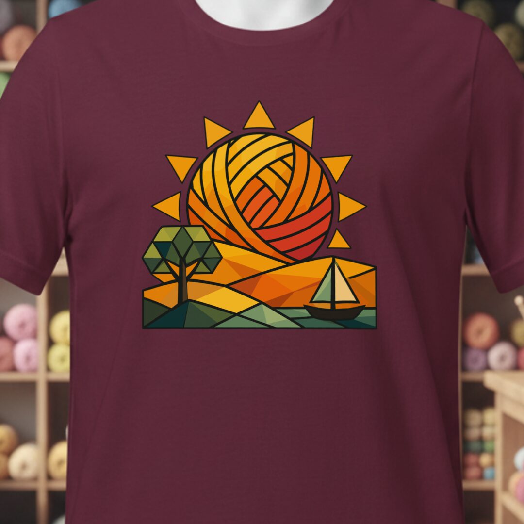GeoSunrise T-Shirt Maroon t-shirt