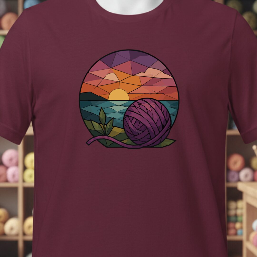 GeoSunset T-Shirt Maroon t-shirt