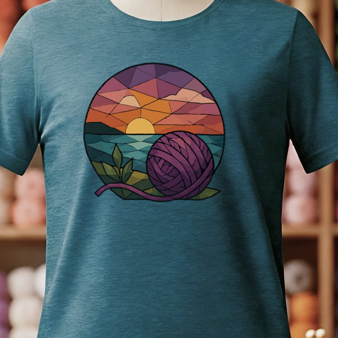 GeoSunset T-Shirt Teal Blue t-shirt