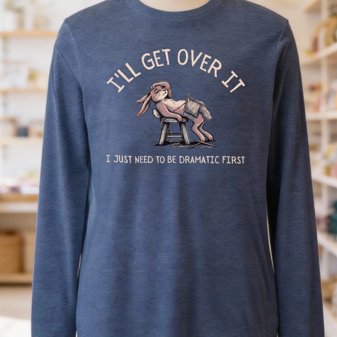 Get Over it Heather Navy Long Sleeve Tee.jpg