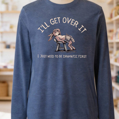 Get Over it Heather Navy Long Sleeve Tee.jpg