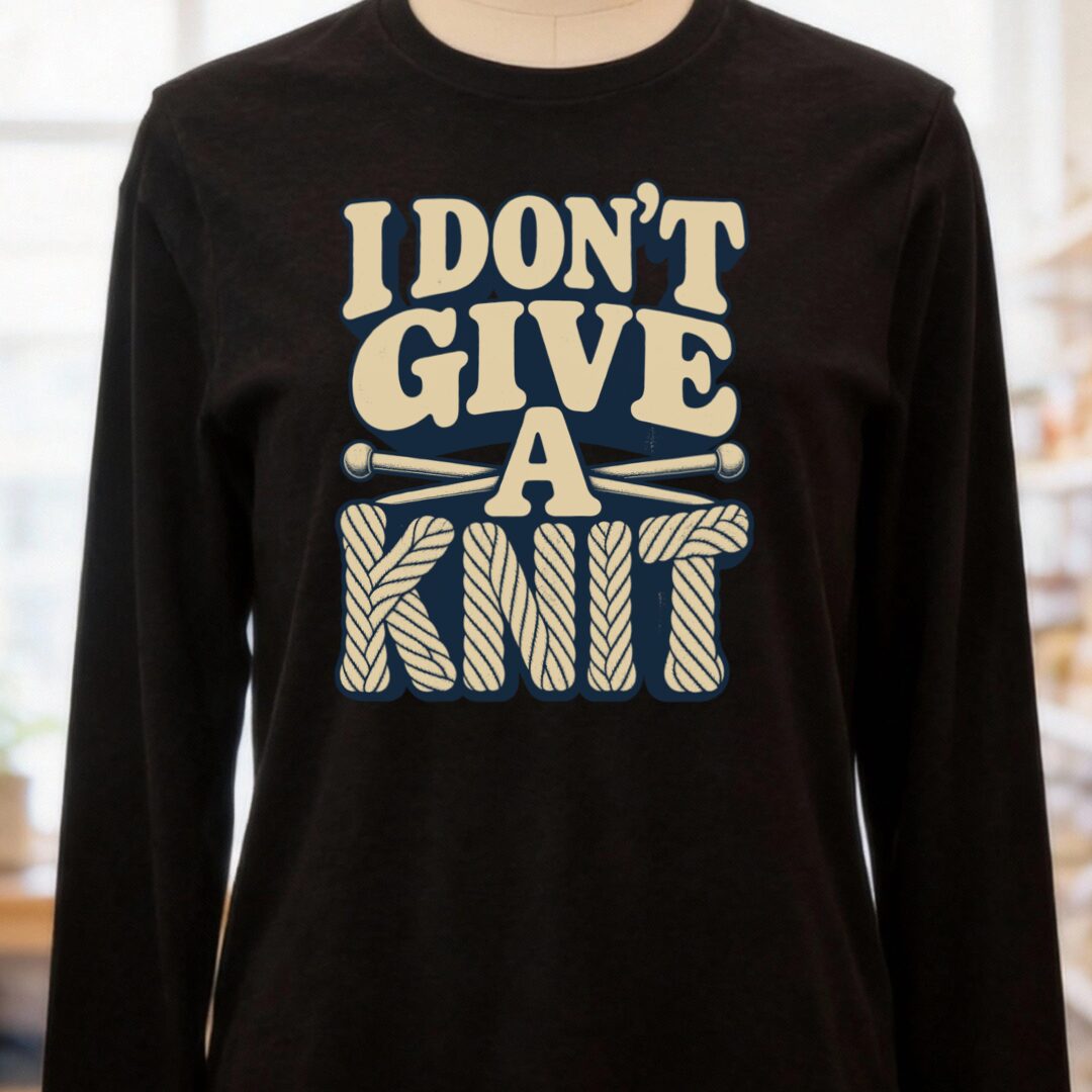 Give A Knit Long Sleeve Tee Black t-shirt