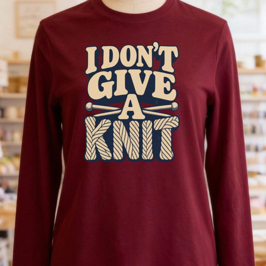 Give A Knit Long Sleeve Tee Maroon t-shirt