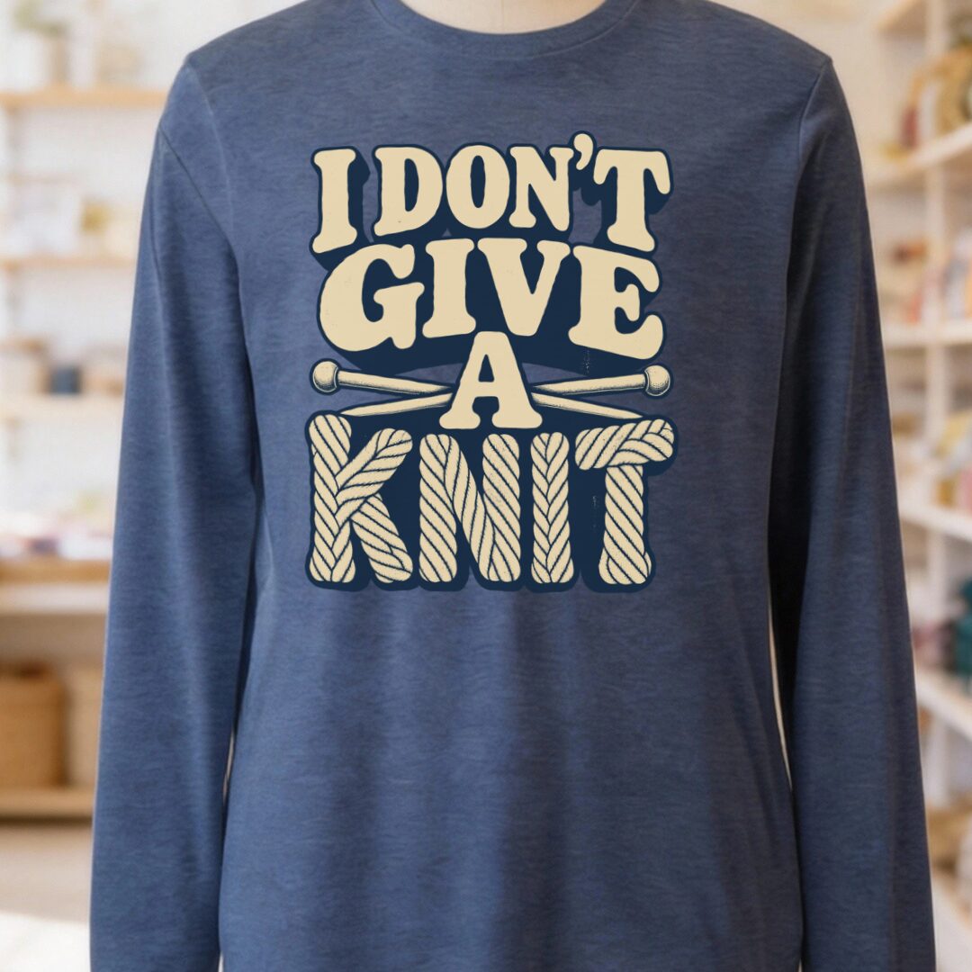 Give A Knit Long Sleeve Tee Navy t-shirt