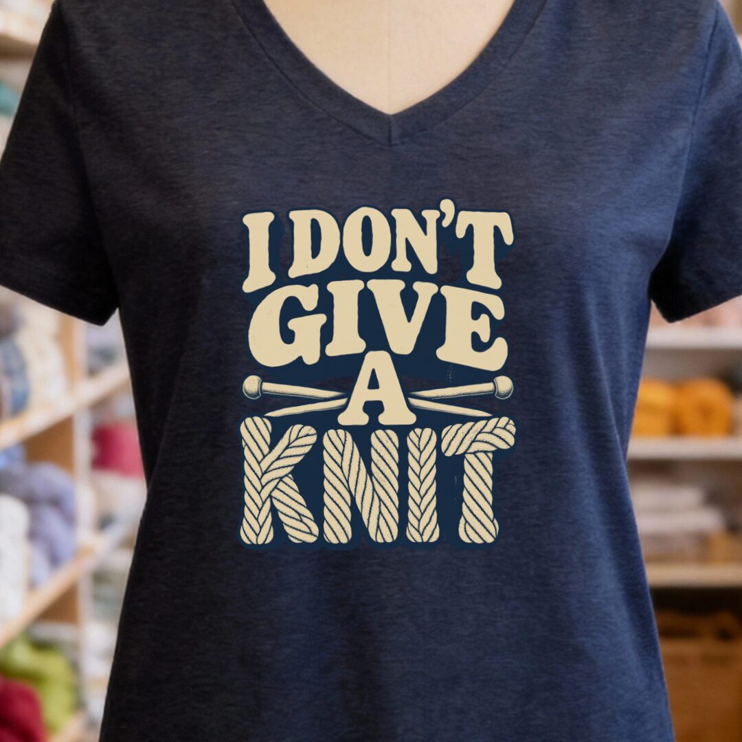 Give A Knit V-Neck T-Shirt Navy t-shirt