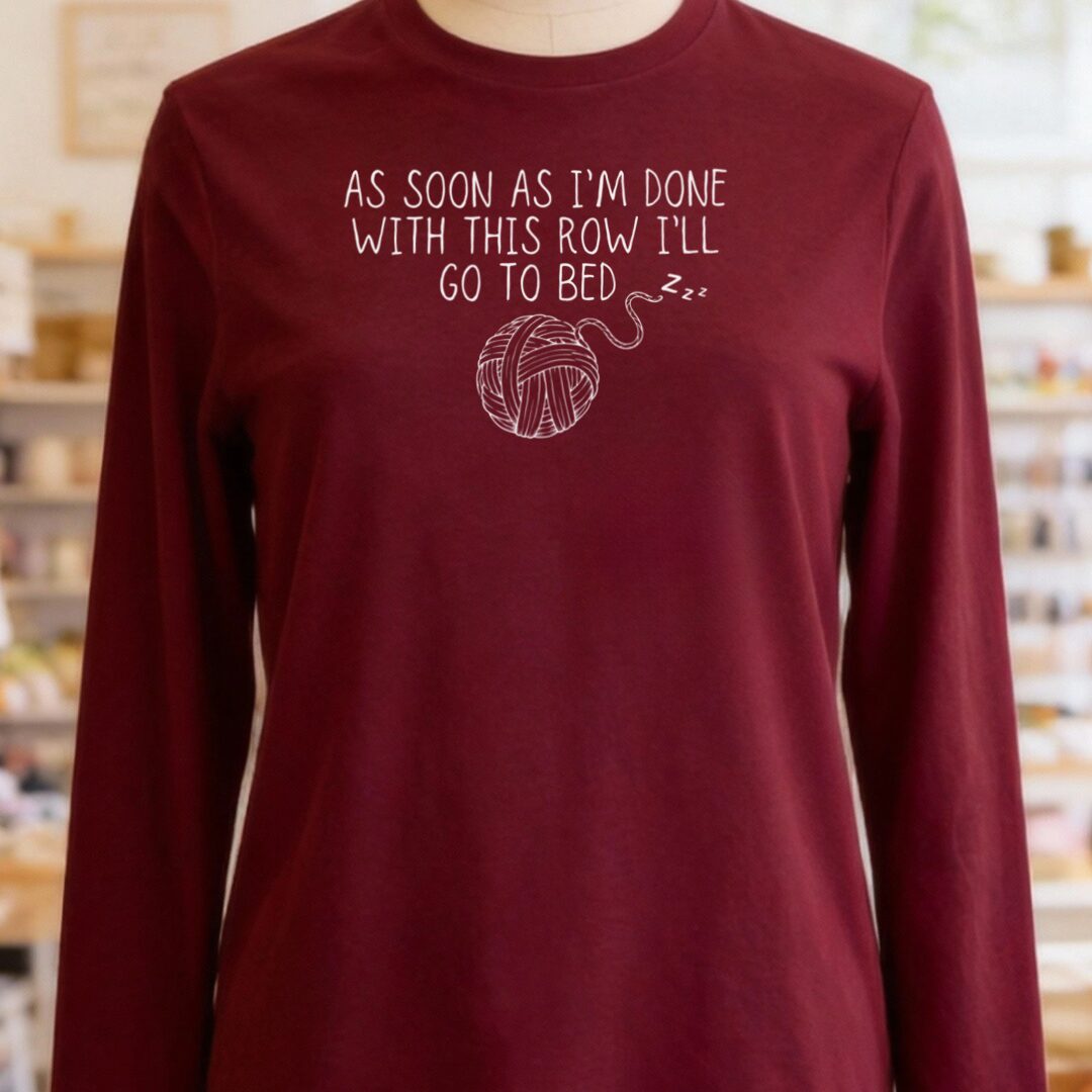 Go To Bed Long Sleeve Tee Maroon t-shirt
