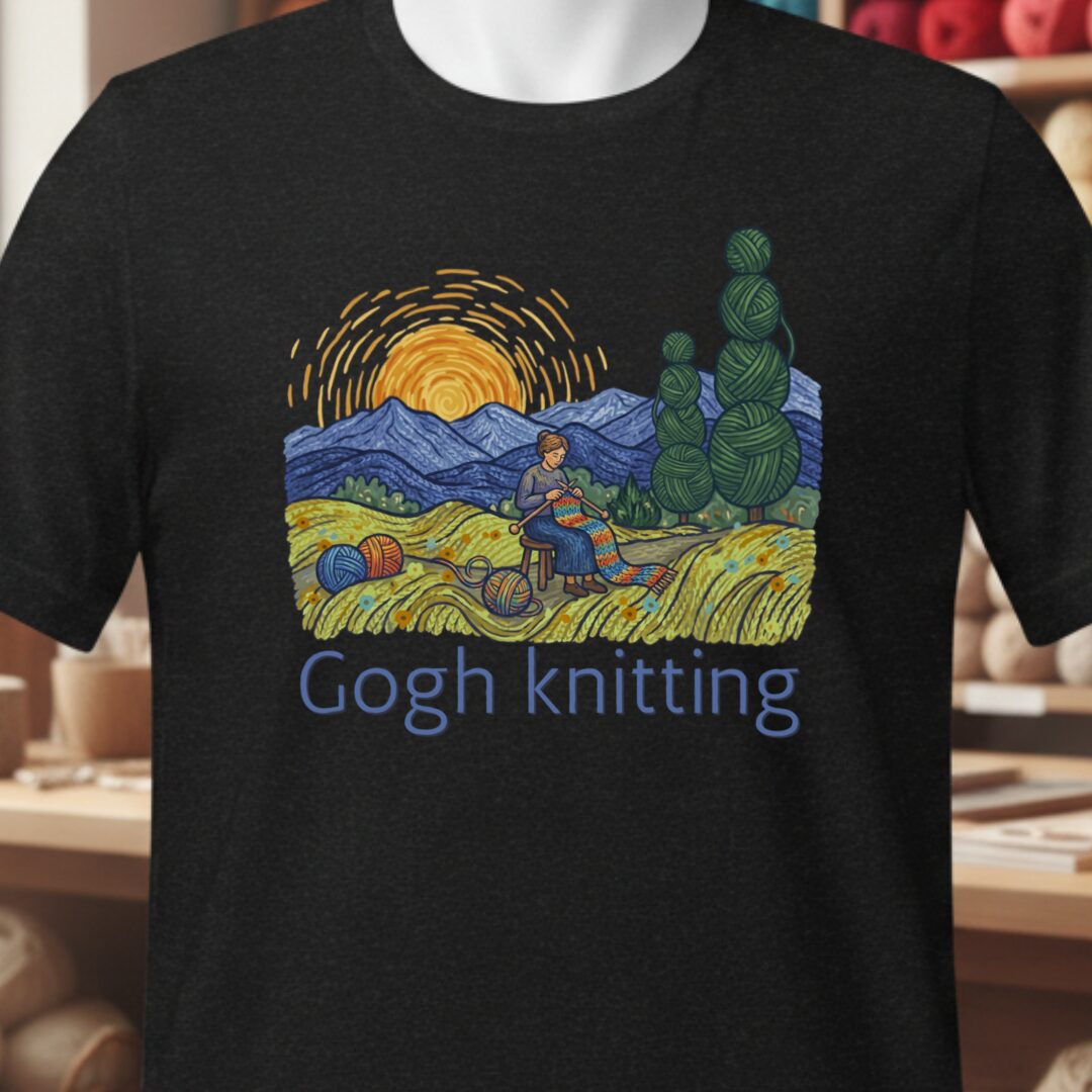 Gogh Knitting T-Shirt Black t-shirt