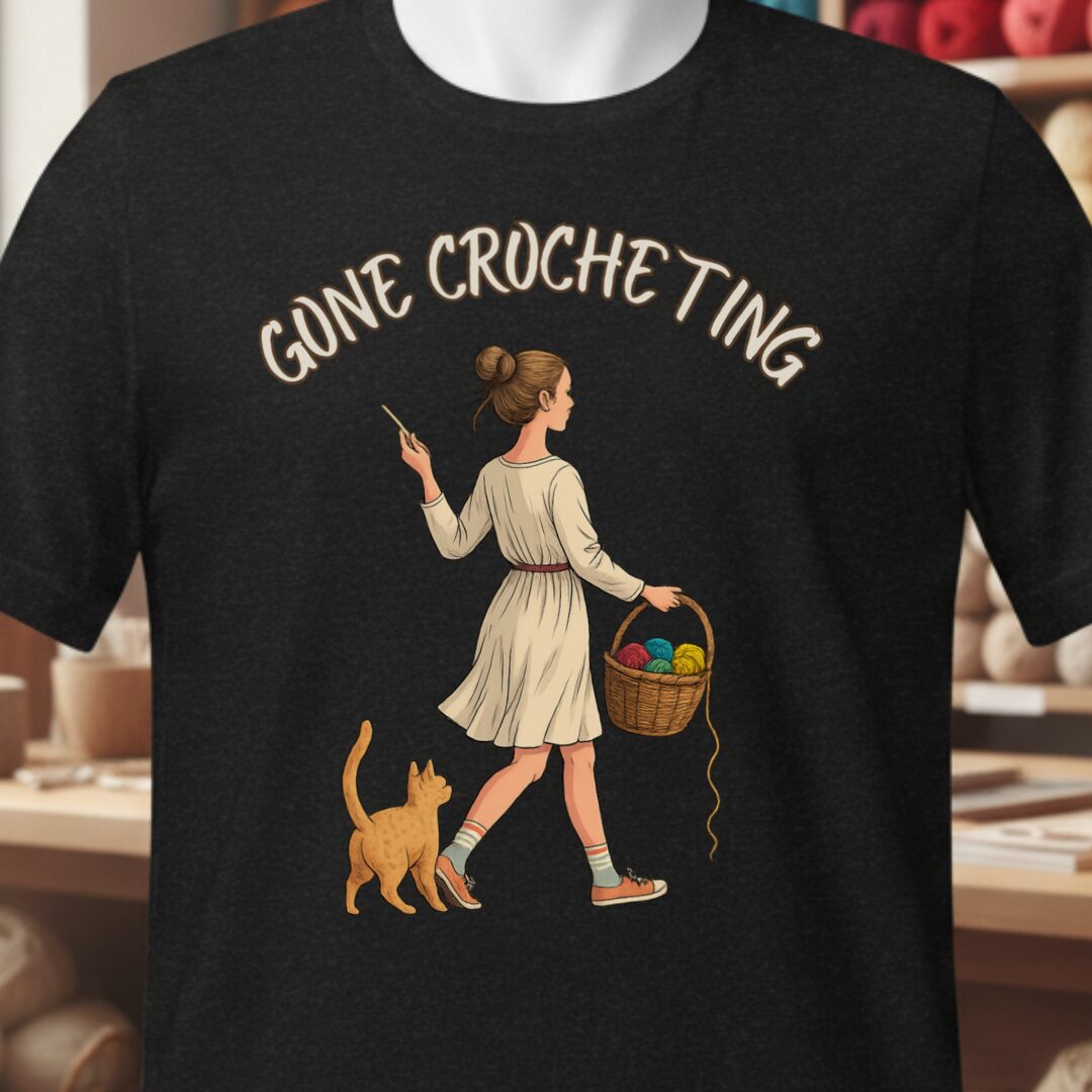 Gone Crocheting T-Shirt Black t-shirt
