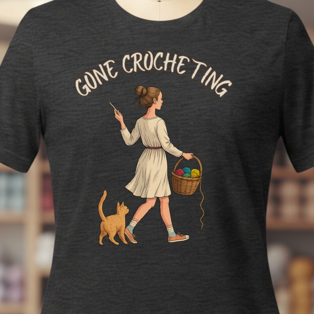 Gone Crocheting T-Shirt Dark Grey t-shirt