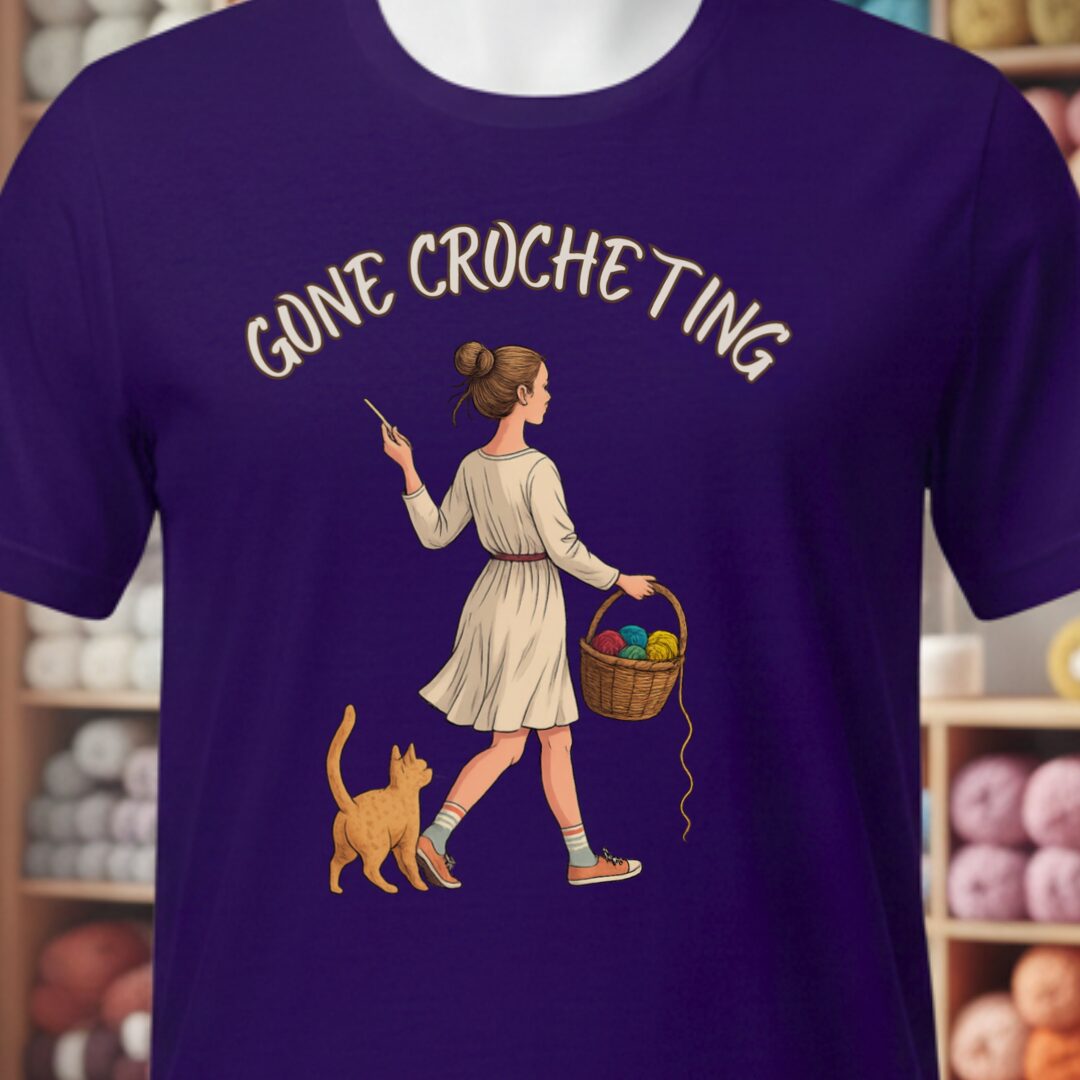 Gone Crocheting T-Shirt Purple t-shirt